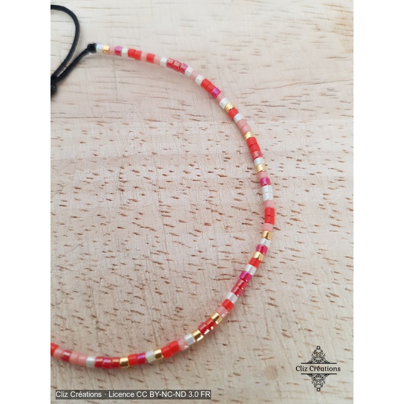 Bracelet Aléa Corail - Cliz Créations Bracelet Aléa Corail - Cliz Créations