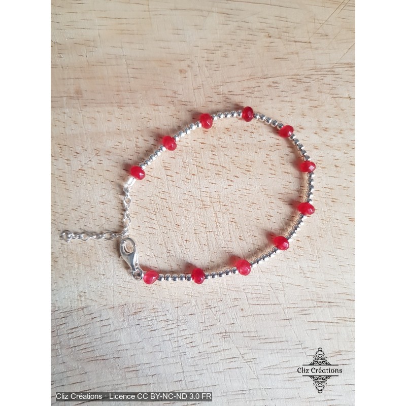 Bracelet Agate et Argent Rubis - Cliz Créations Bracelet Agate et Argent Rubis - Cliz Créations