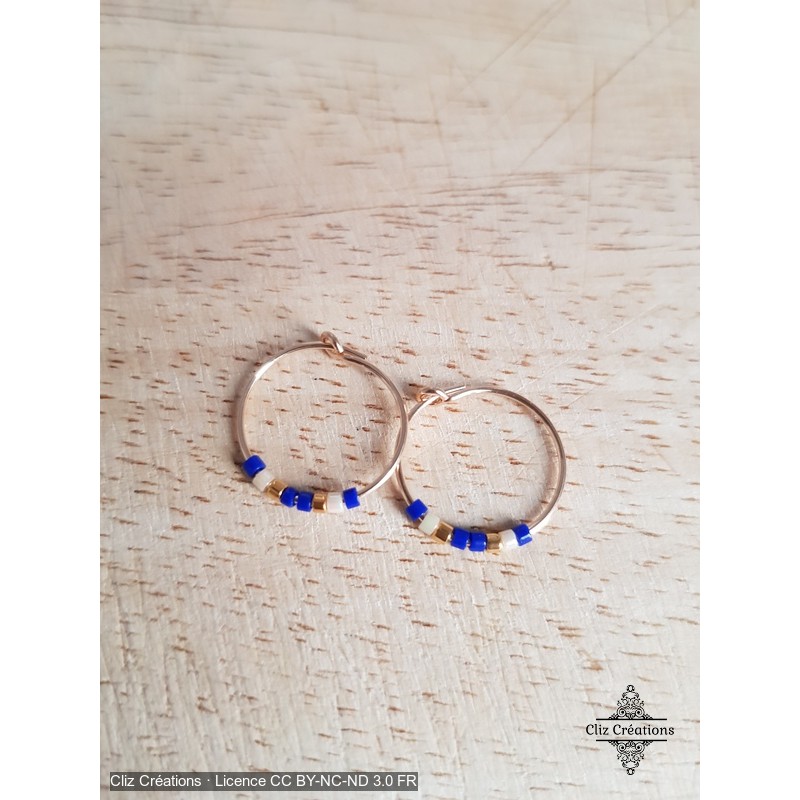 Boucles d'oreilles Tiny Gold Cobalt - Cliz Créations Boucles d'oreilles Tiny Gold Cobalt - Cliz Créations