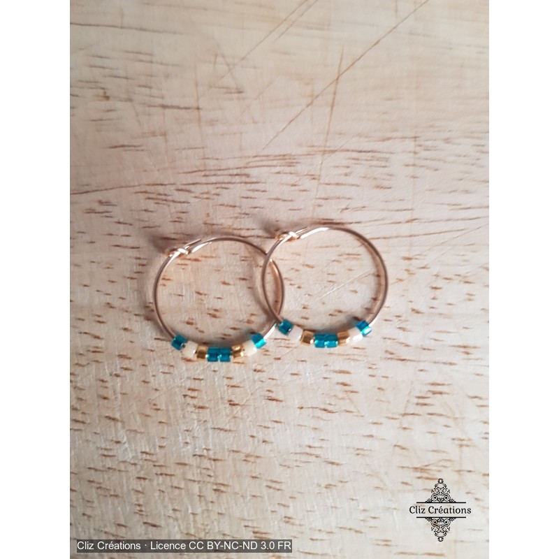 Boucles d'oreilles Tiny Gold Lagon - Cliz Créations Boucles d'oreilles Tiny Gold Lagon - Cliz Créations