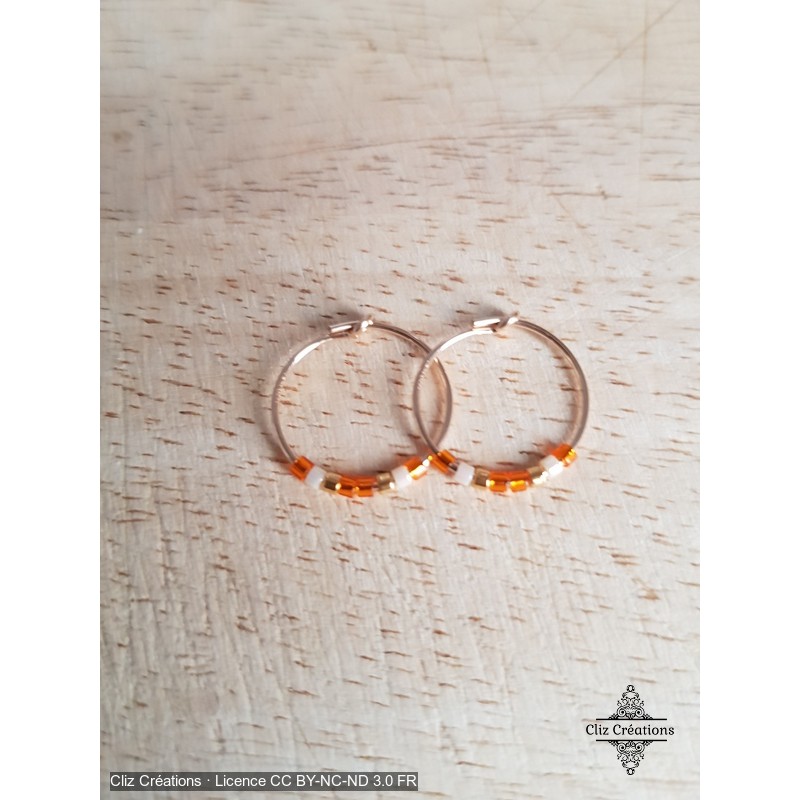 Boucles d'oreilles Tiny Gold Orange - Cliz Créations