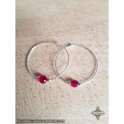 Boucles d'oreilles Agate Fuchsia - Cliz Créations