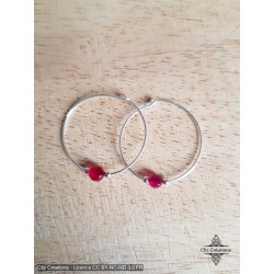 Boucles d'oreilles Agate Fuchsia - Cliz Créations