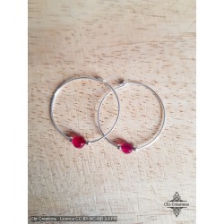 Boucles d'oreilles Agate Fuchsia - Cliz Créations