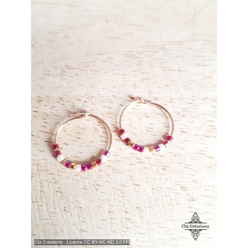 Boucles d'oreilles Aléa Gold Pourpre Léger - Cliz Créations Boucles d'oreilles Aléa Gold Pourpre Léger - Cliz Créations