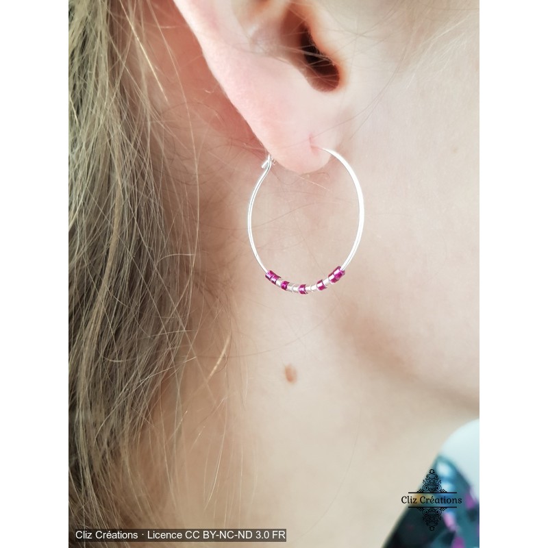 Boucles d'oreilles Aléa Pourpre léger - Cliz Créations Boucles d'oreilles Aléa Pourpre léger - Cliz Créations