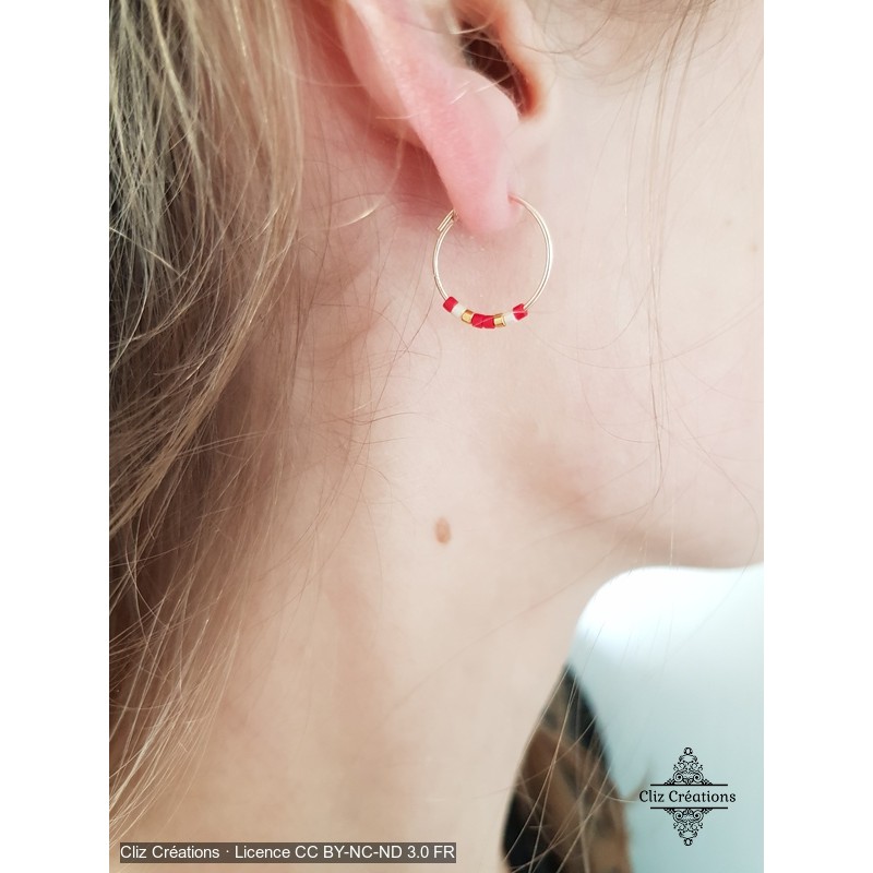 Boucles d'oreilles Tiny Gold Écarlate - Cliz Créations Boucles d'oreilles Tiny Gold Écarlate - Cliz Créations