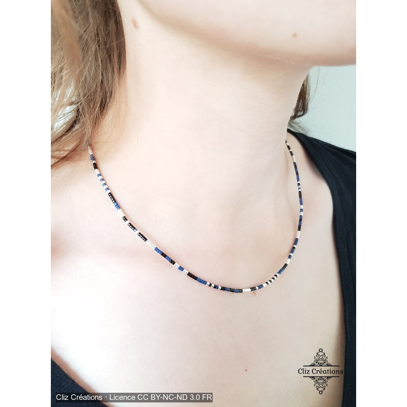 Collier Dark Marine - Cliz Créations Collier Dark Marine - Cliz Créations