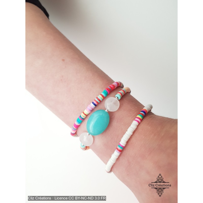 Bracelet Heishi Lagon - Cliz Créations Bracelet Heishi Lagon - Cliz Créations