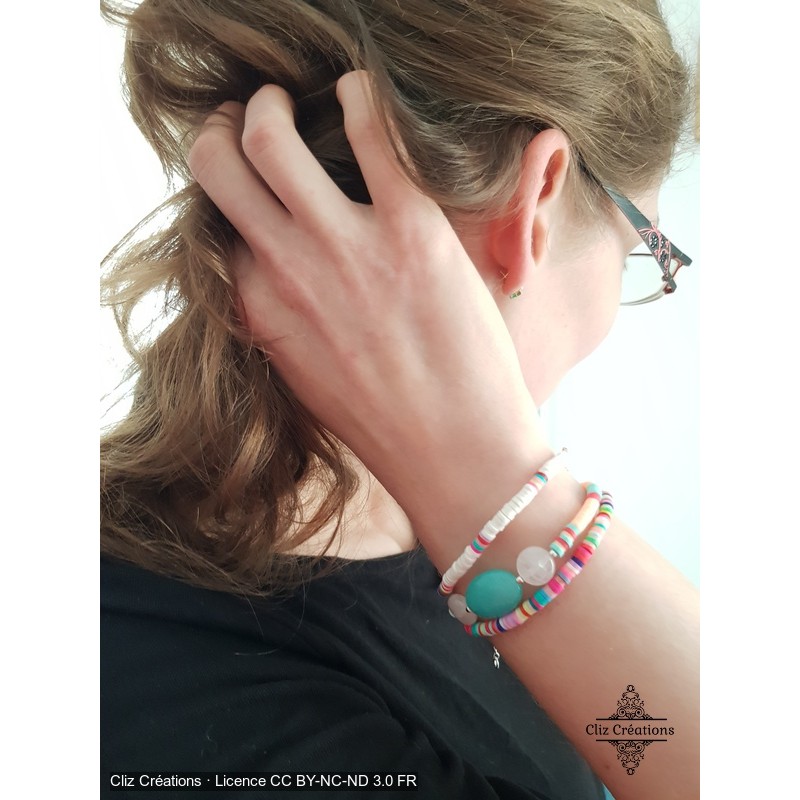 Bracelet Heishi Pastel - Cliz Créations Bracelet Heishi Pastel - Cliz Créations