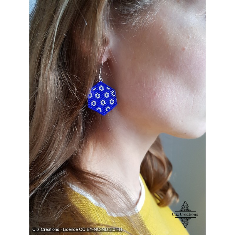 Pendants Hinagiku Cobalt - Cliz Créations Pendants Hinagiku Cobalt - Cliz Créations